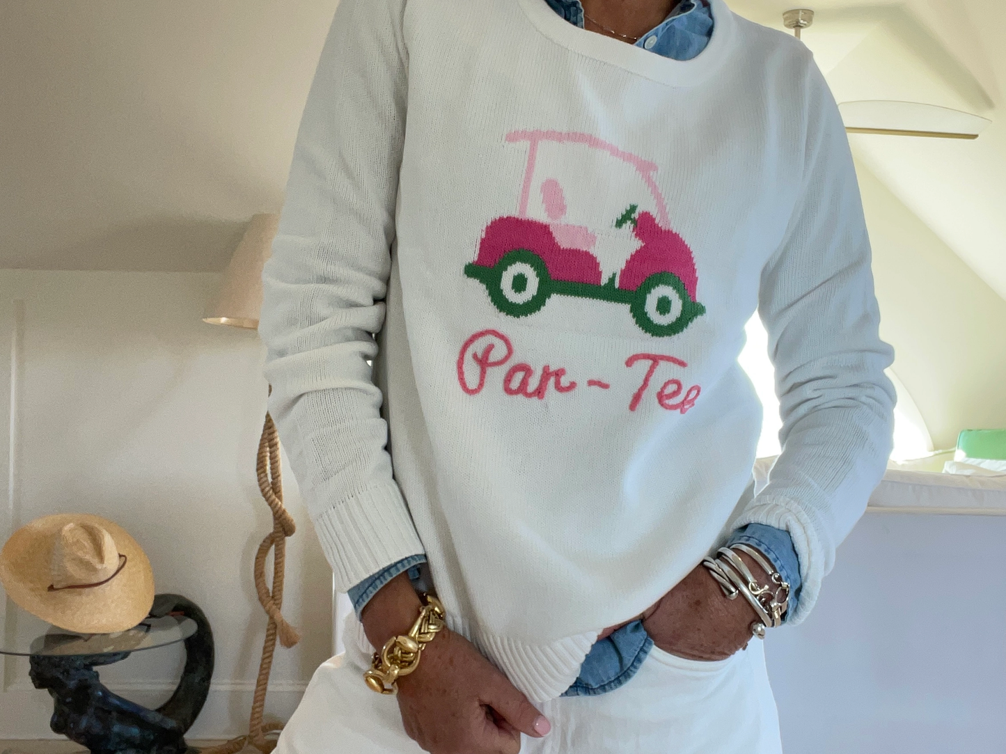 Par-Tee Sweater White