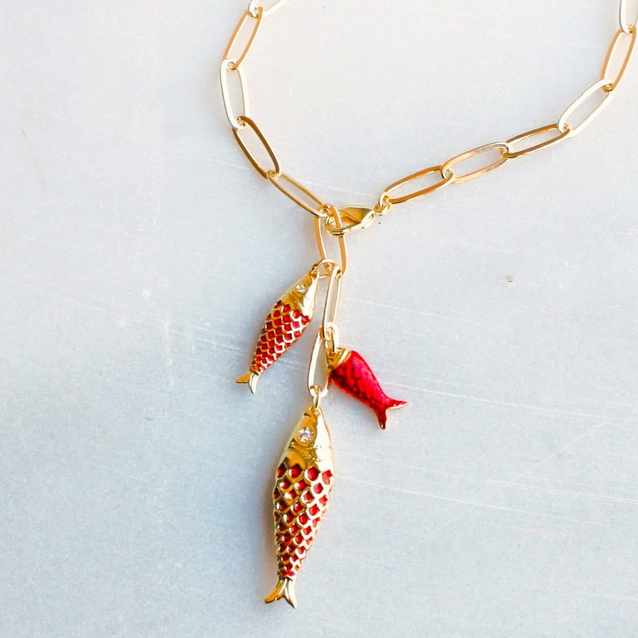 Lucky Catch Necklace Blue