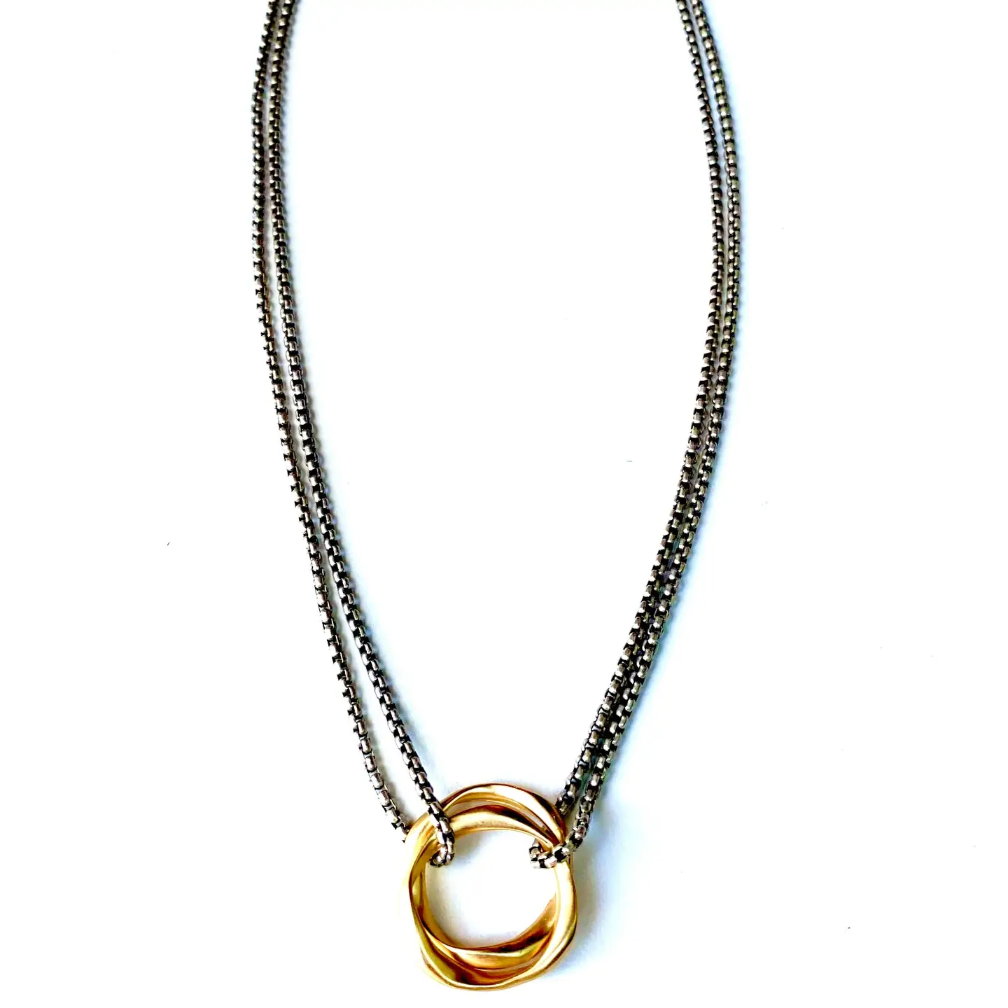 Elle Necklace Matte Gold with Silver