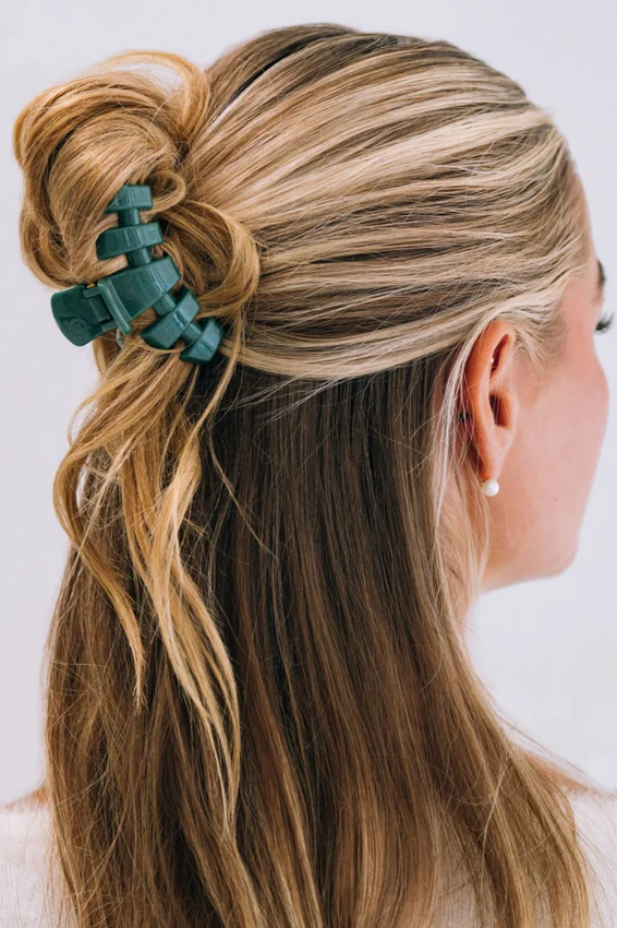 Classic Shimmer Green Hair Clip Small