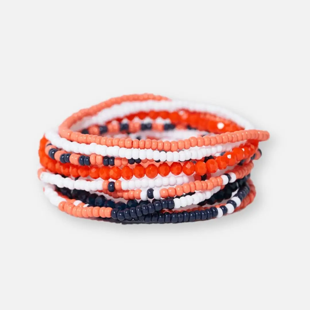 Gameday Bracelet Stack Navy and Orange