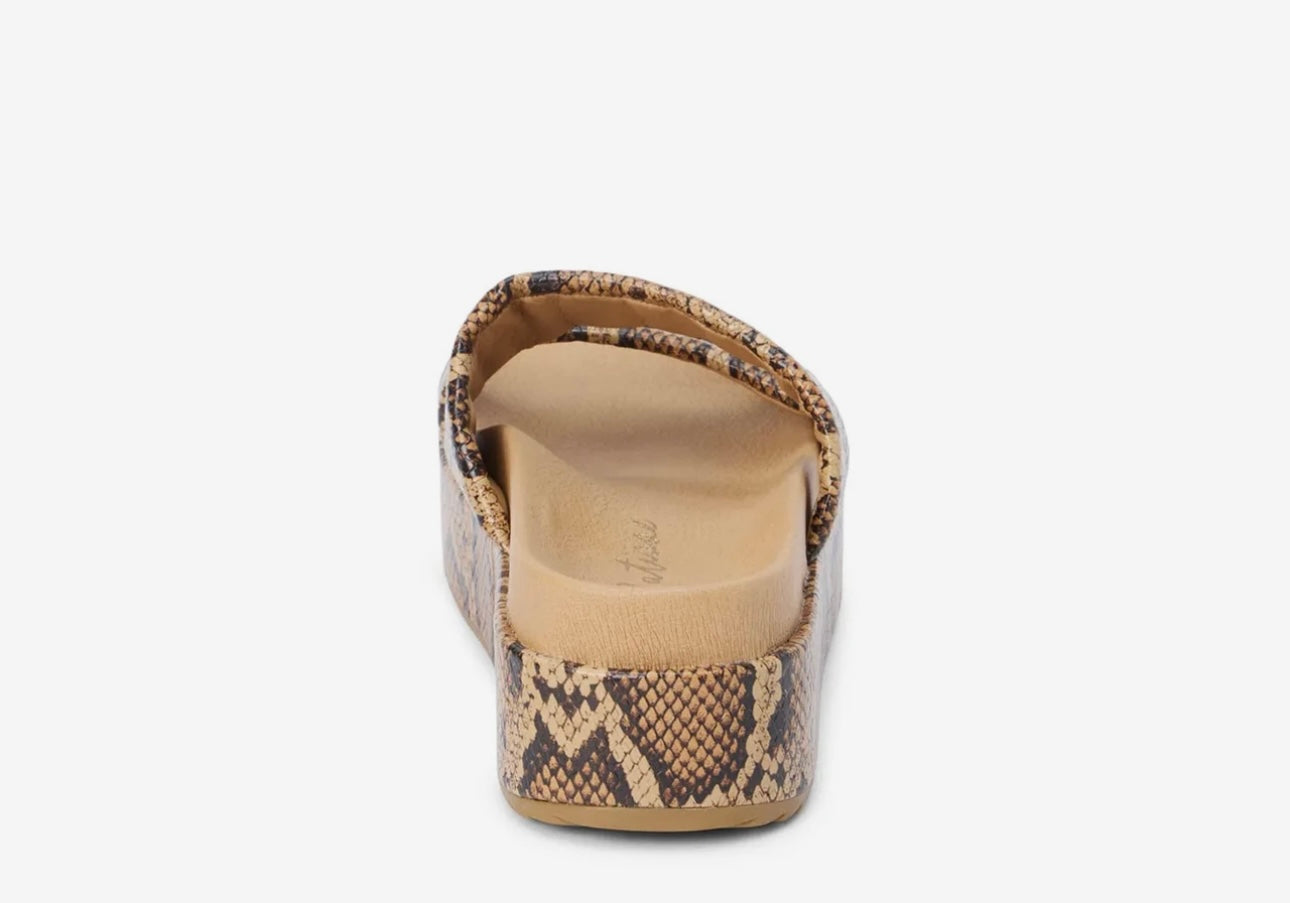 Blaine Snakeskin Sandal Tan