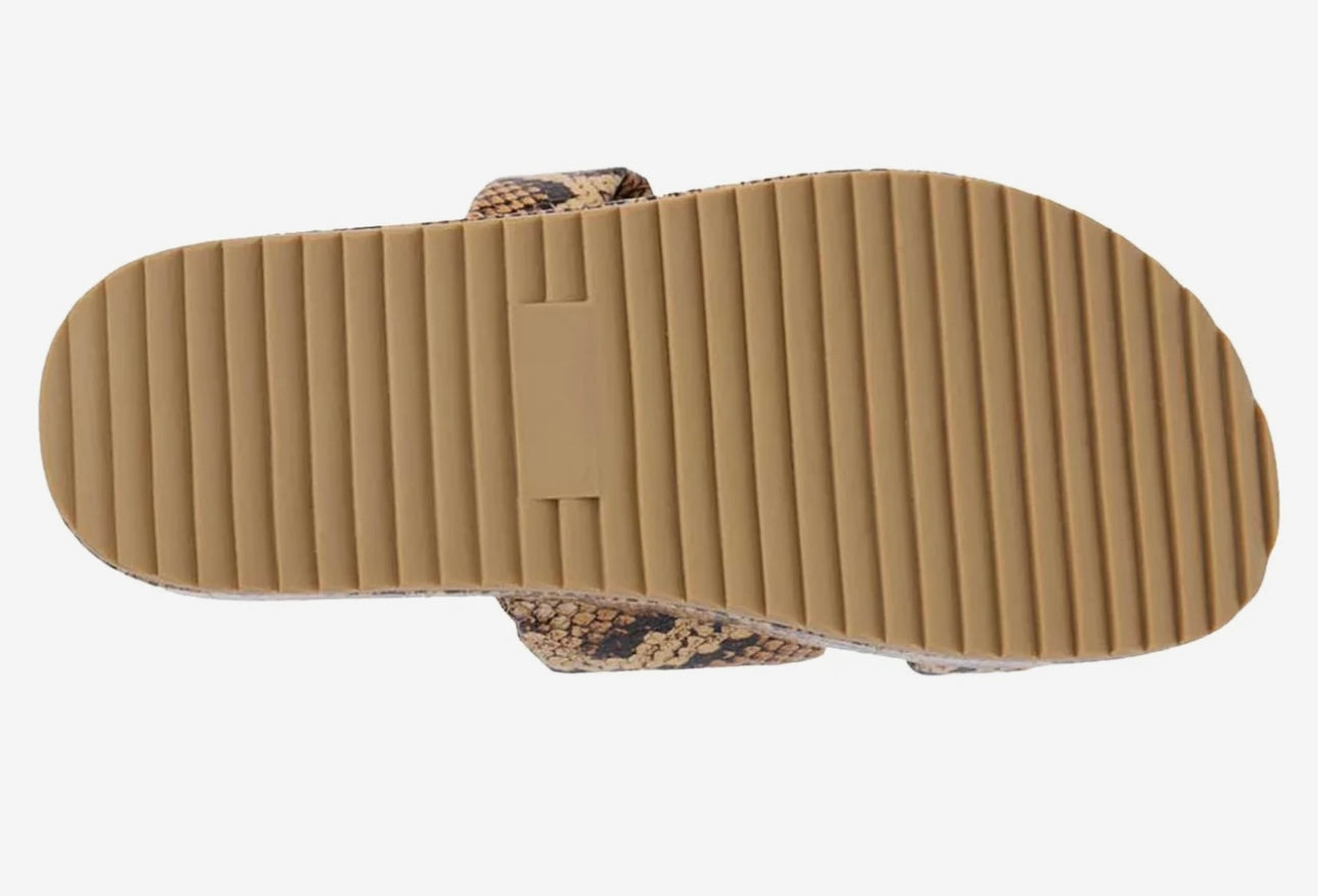 Blaine Snakeskin Sandal Tan