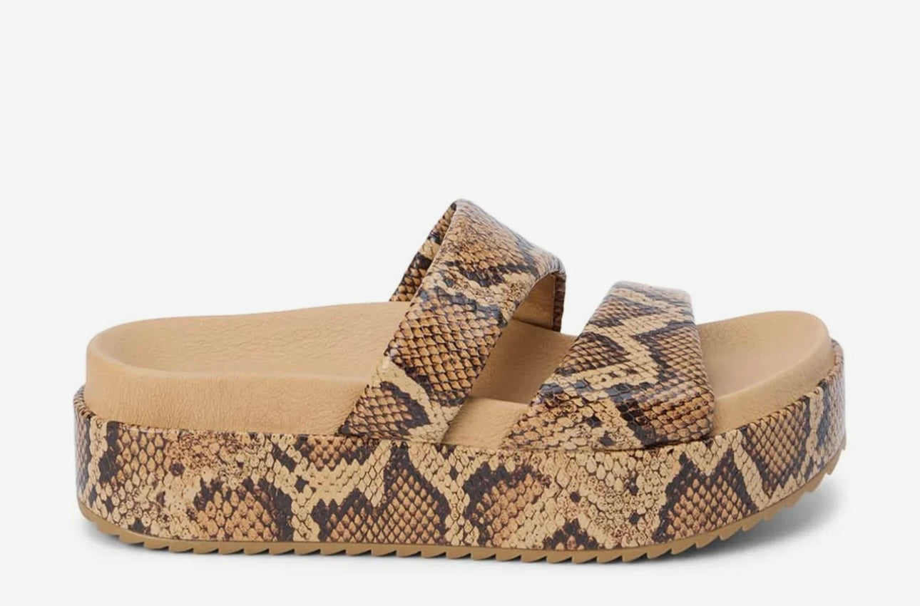 Blaine Snakeskin Sandal Tan