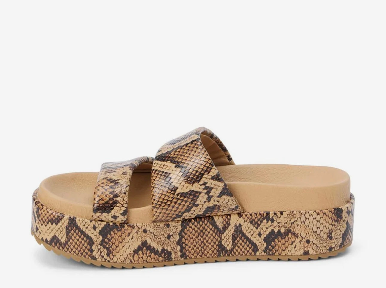Blaine Snakeskin Sandal Tan