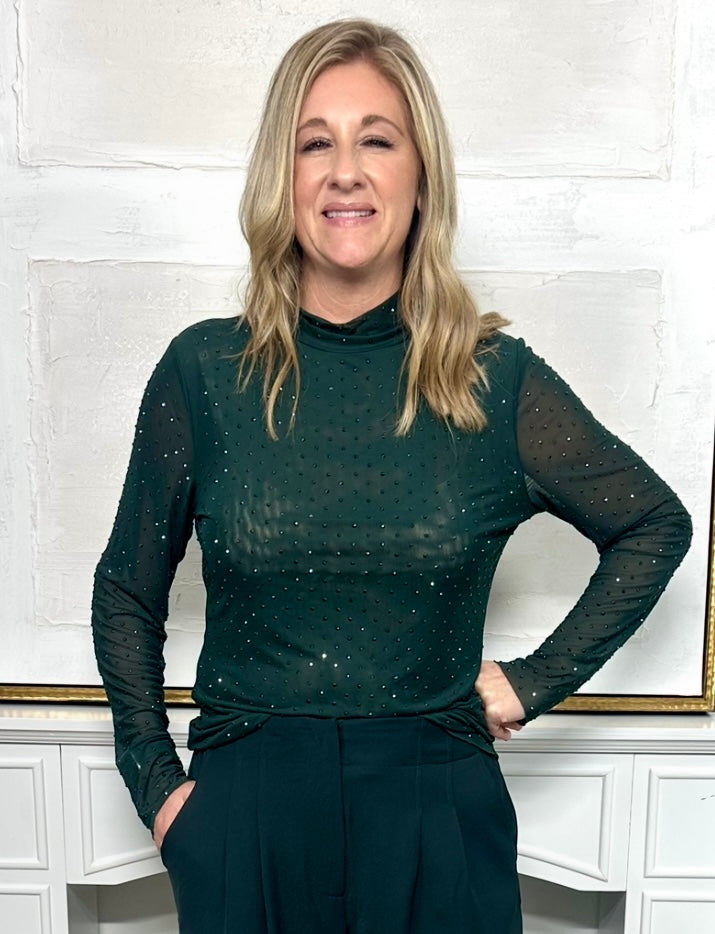 Frenchie Top Forest Green