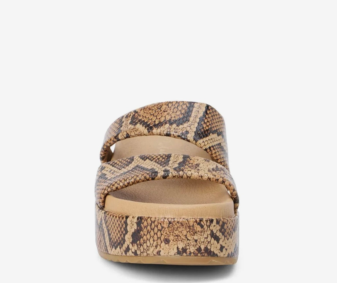 Blaine Snakeskin Sandal Tan