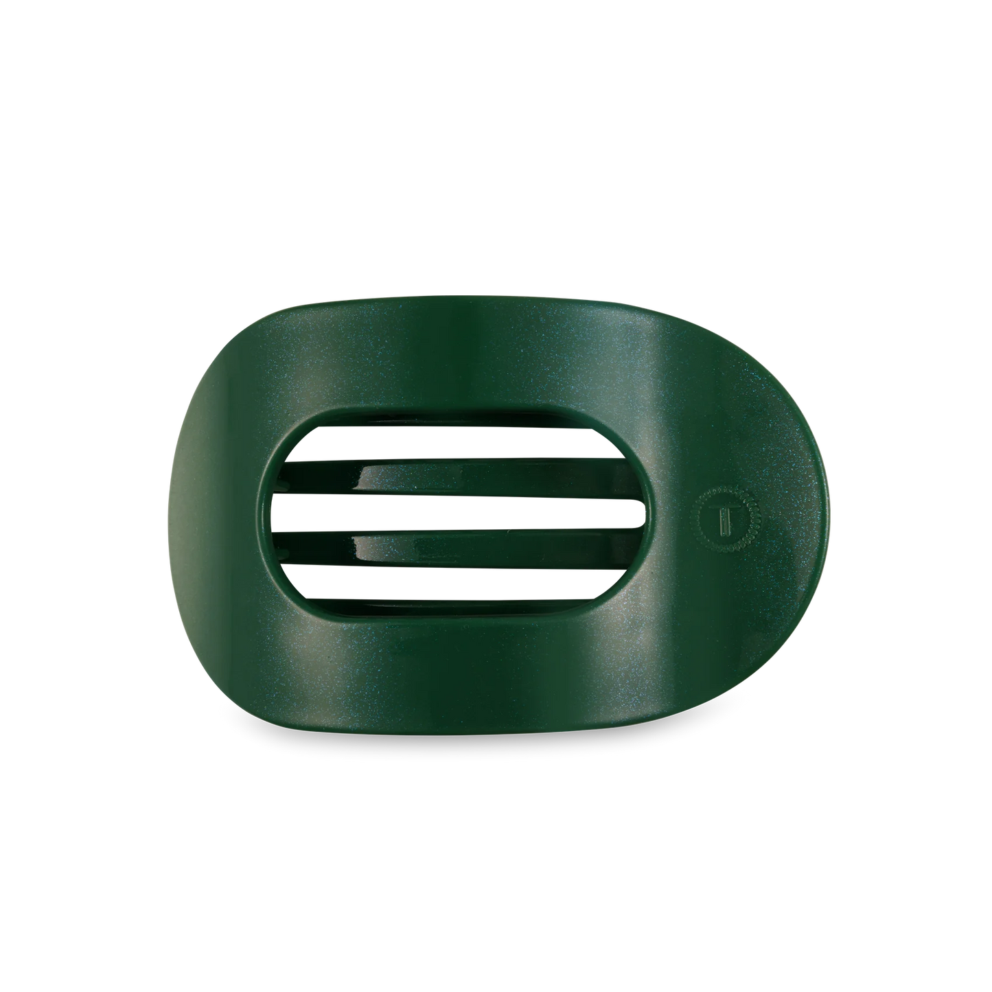 Shimmer Green Flat Round Clip Large
