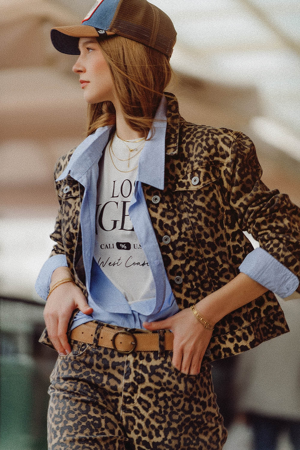 Leopard Denim Jacket