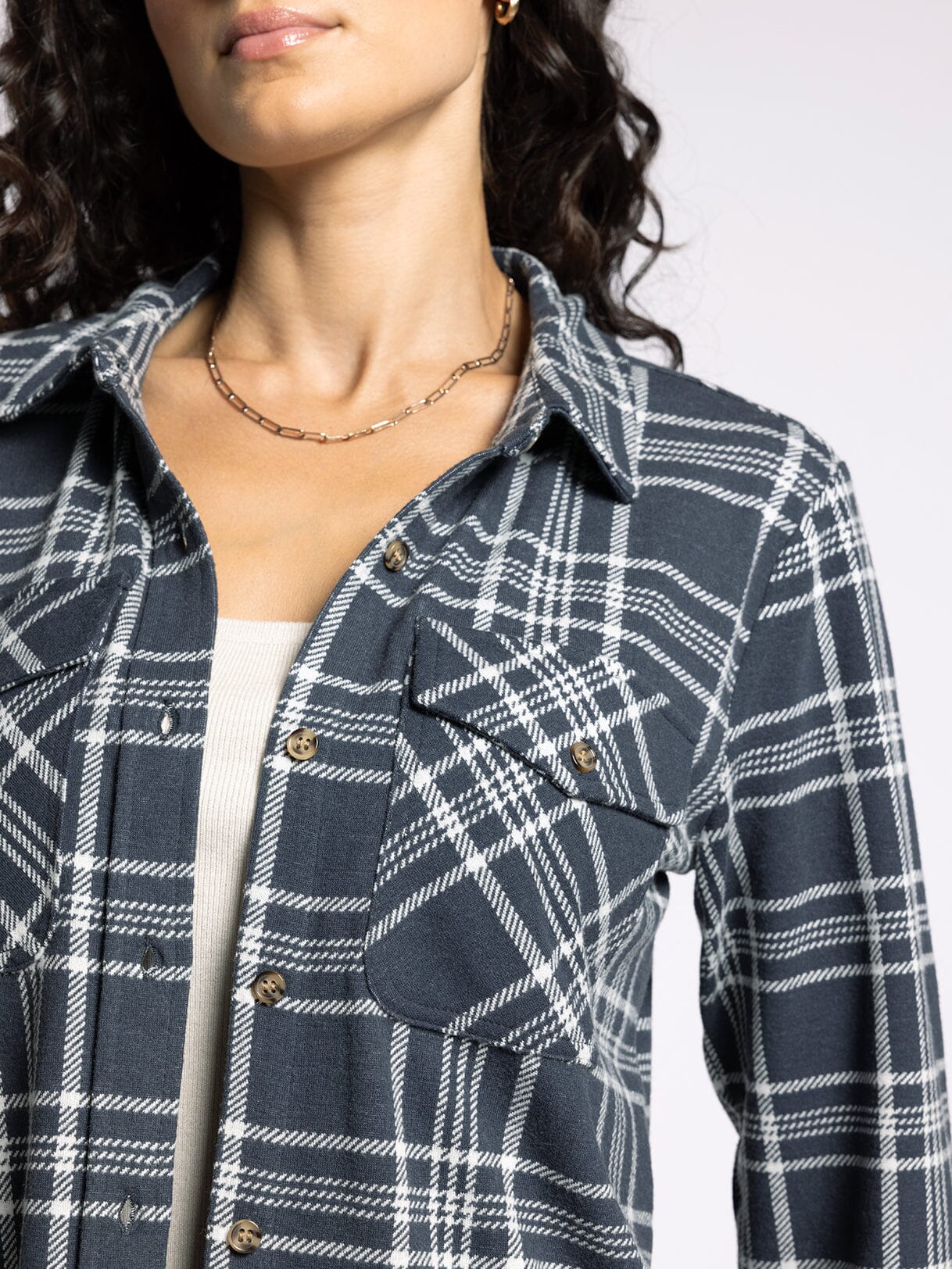 Cassian Top Navy Charcoal