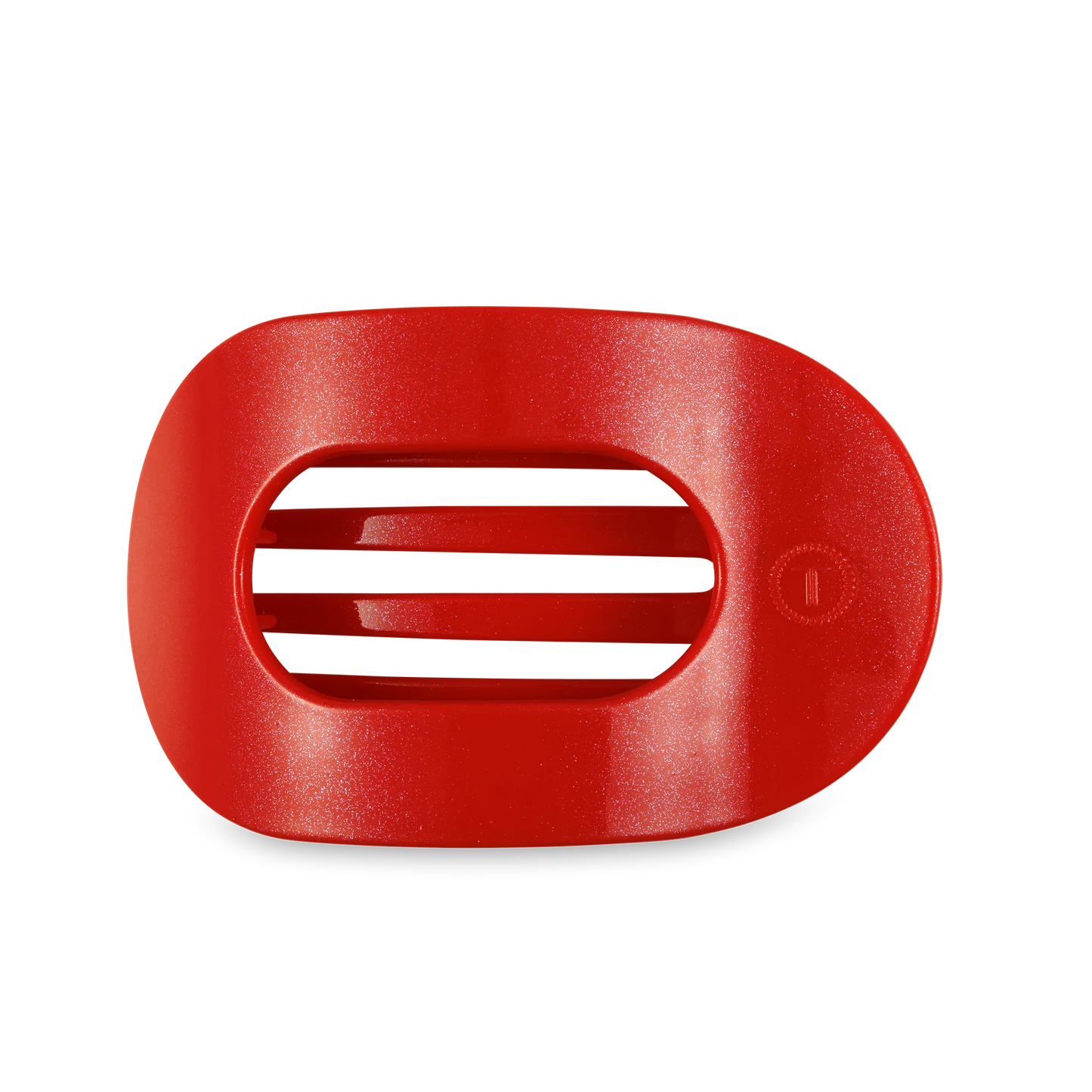 Shimmer Red Flat Round Clip Large