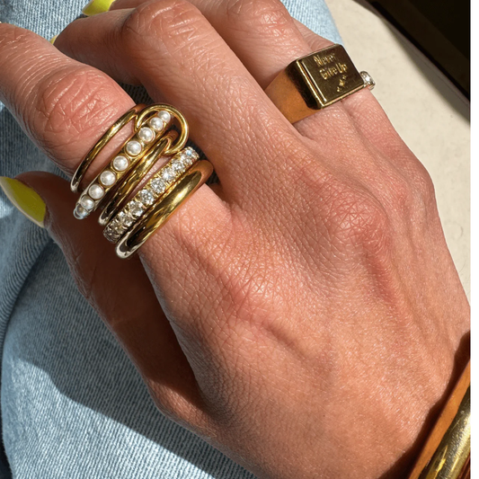 Avery Pearl Stacked Ring
