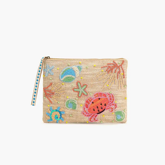 Crab Shell Embelished Wristlet