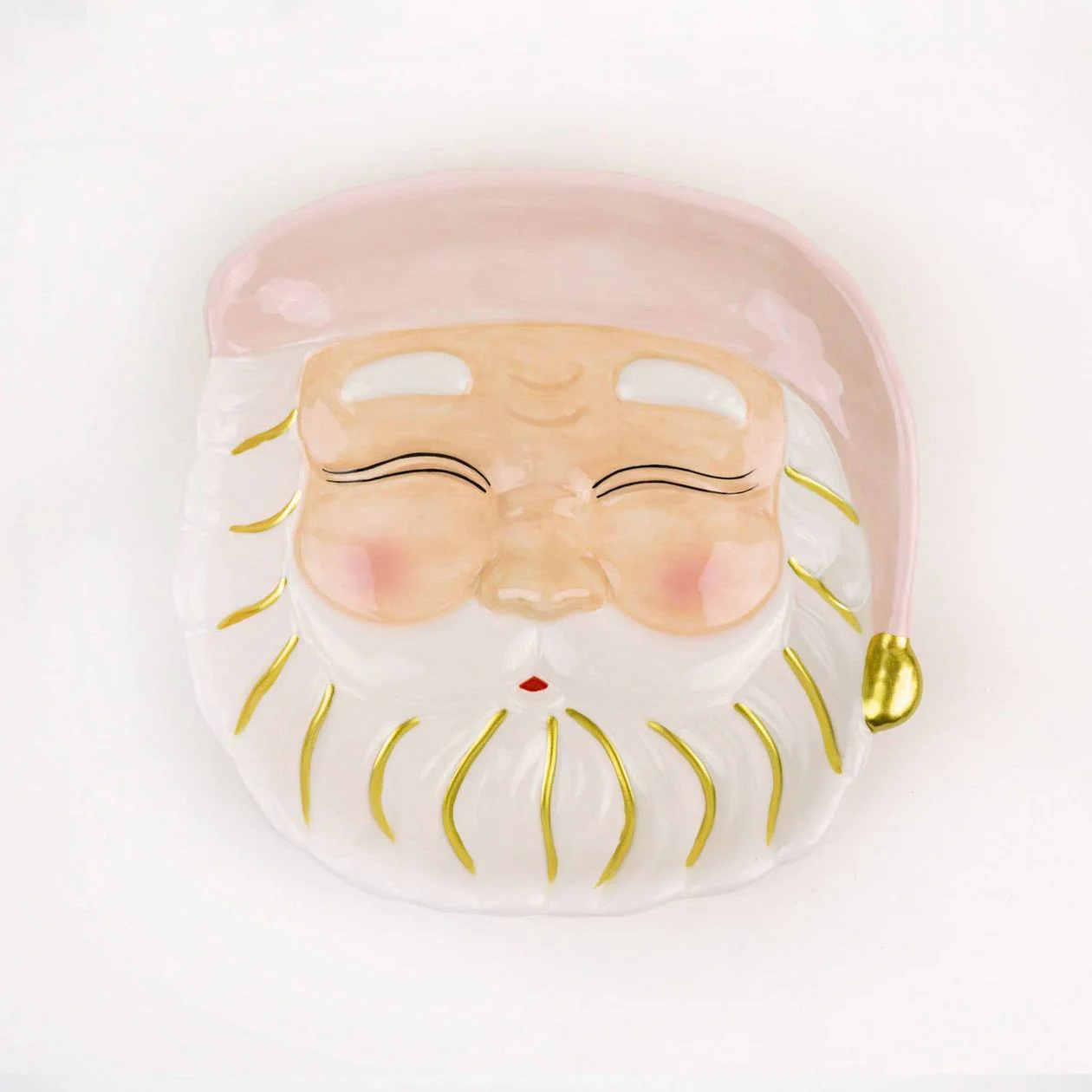 Santa Dessert Plate Pink