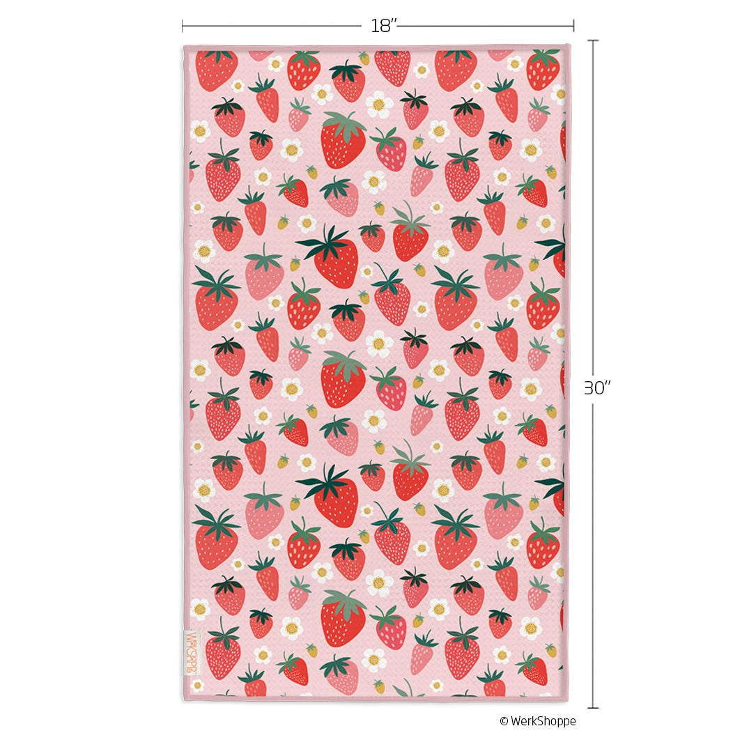 Strawberry Check Dishtowel