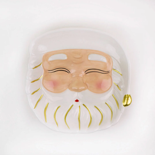 Santa Dessert Plate White