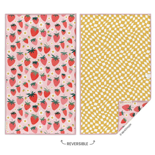 Strawberry Check Dishtowel