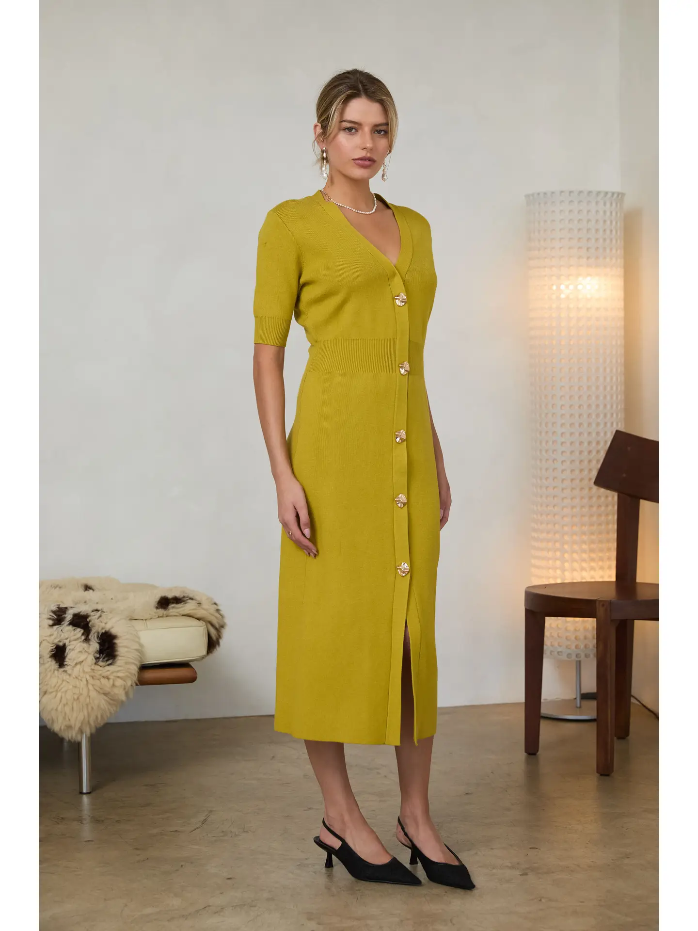 Brinley Dress Chartreuse