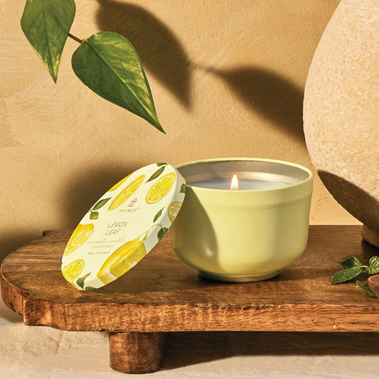 Lemon Leaf Thymes Poured Candle Tin