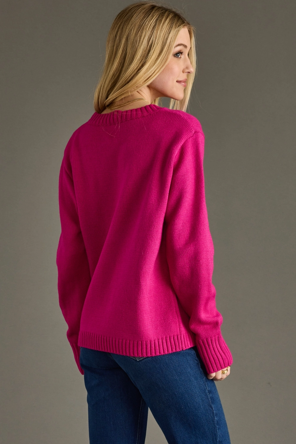 Merry and Bright Sweater Magenta