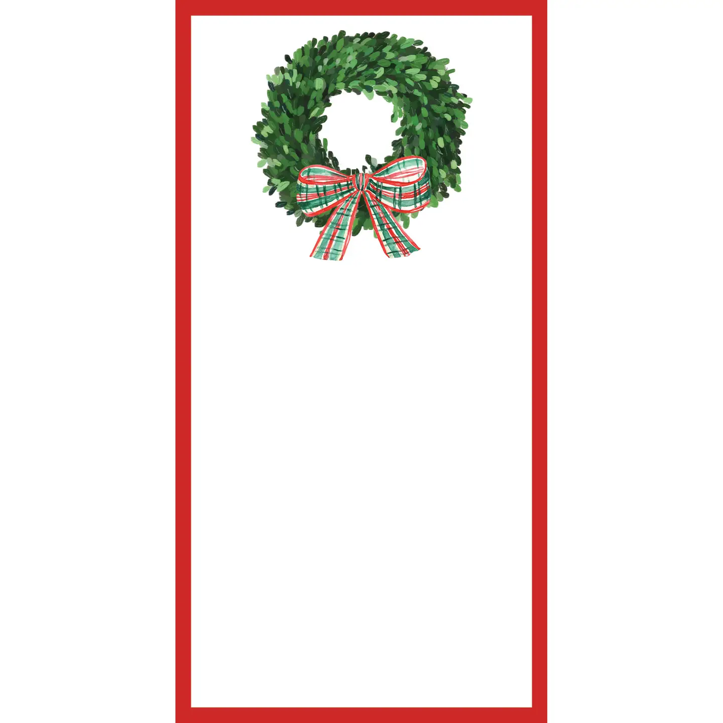 List Notepad Wreath and Tartan Bow