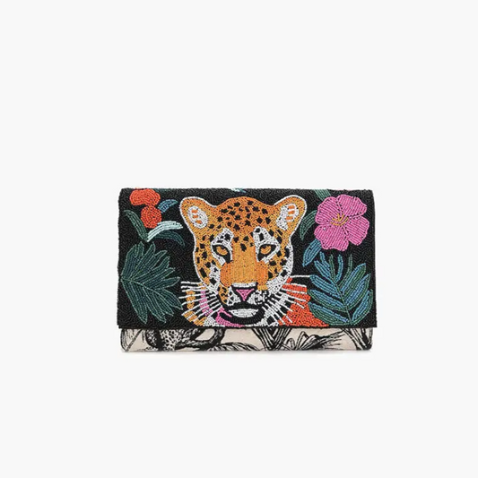 Tropical Leopard Clutch