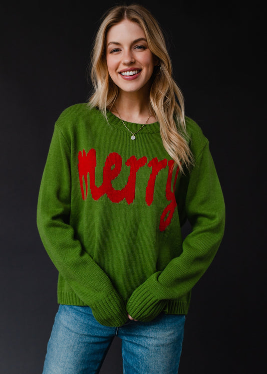 Merry Sweater Green and Red