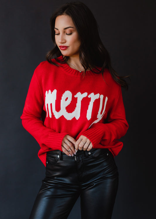 Merry Sweater Red and White