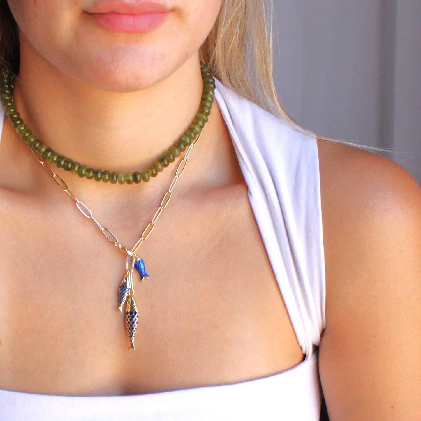 Lucky Catch Necklace Blue