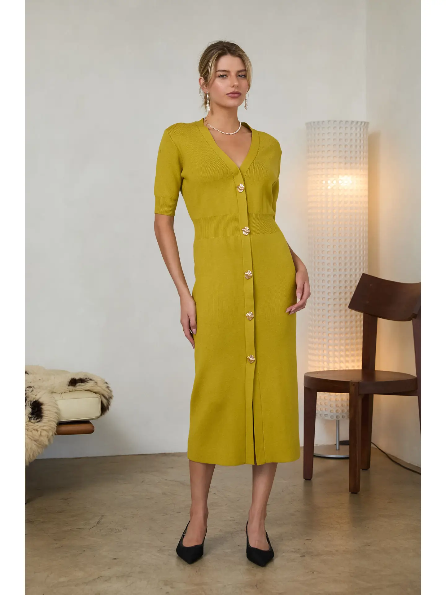 Brinley Dress Chartreuse