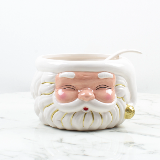 Santa Punch Bowl White