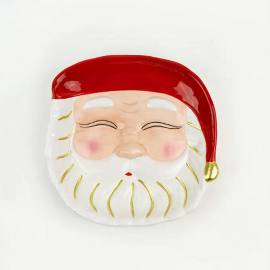 Santa Dessert Plate Red