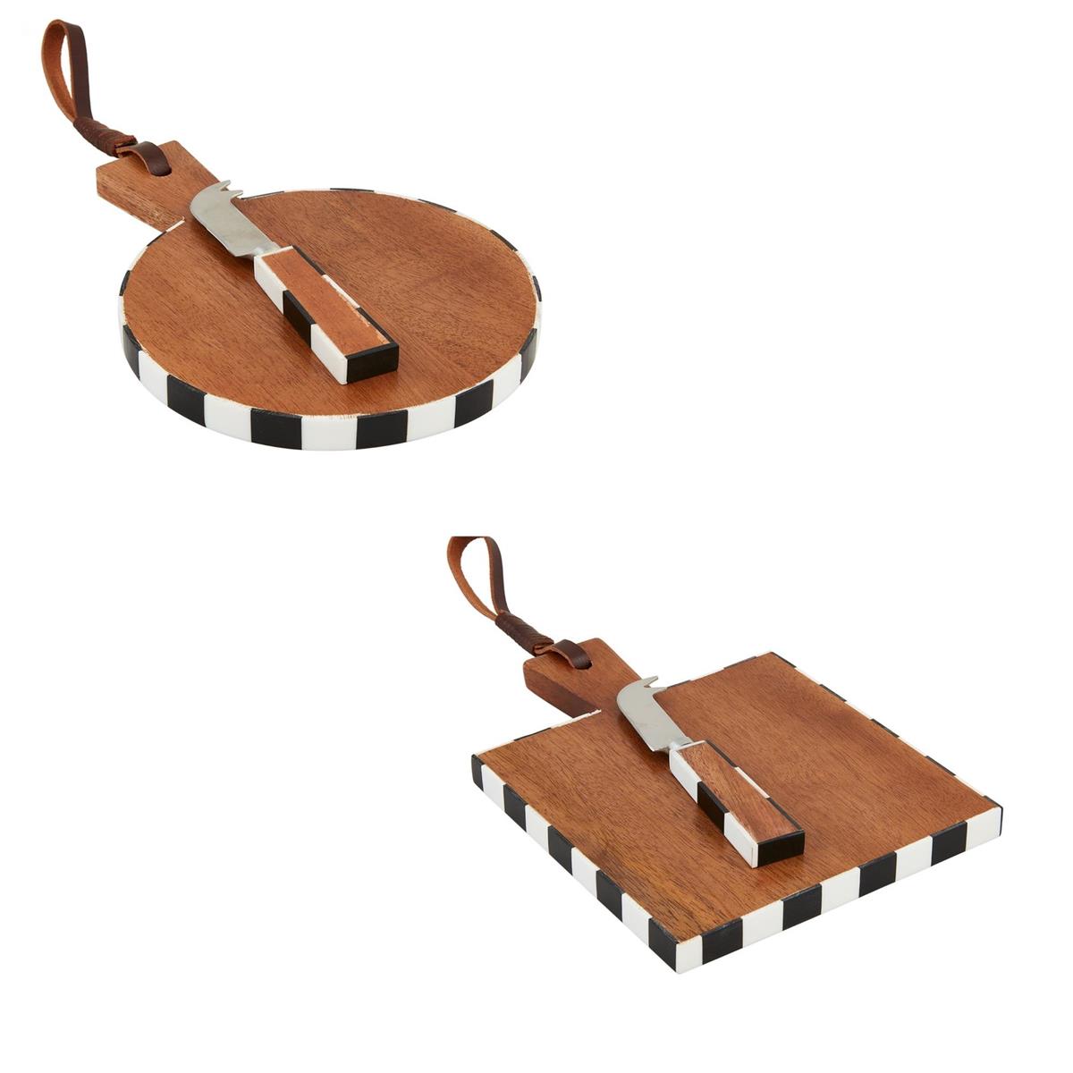 Mini Cutting Board Checkered Round