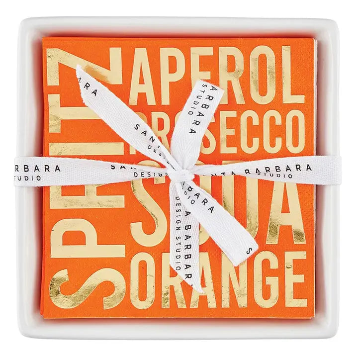 Aperol Napkins and Tray Orange