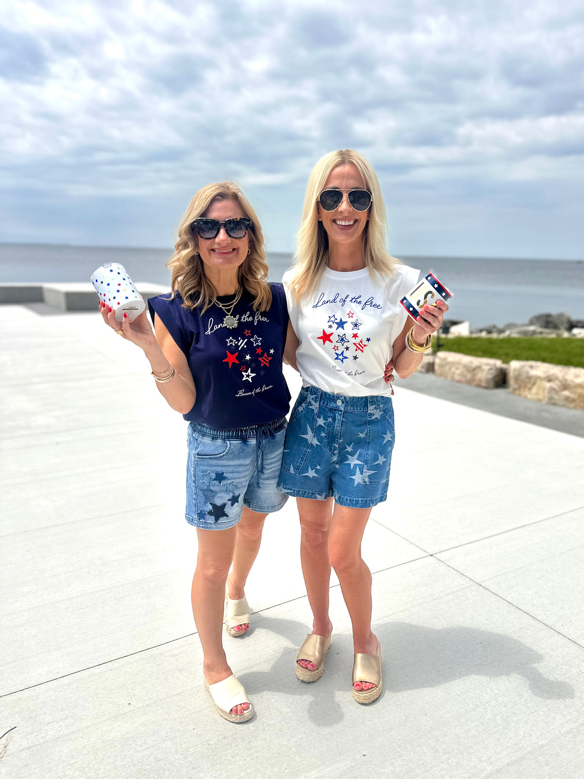 Land of the Free Top White