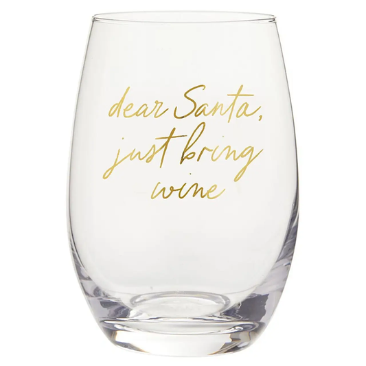 Dear Santa Wine Glass