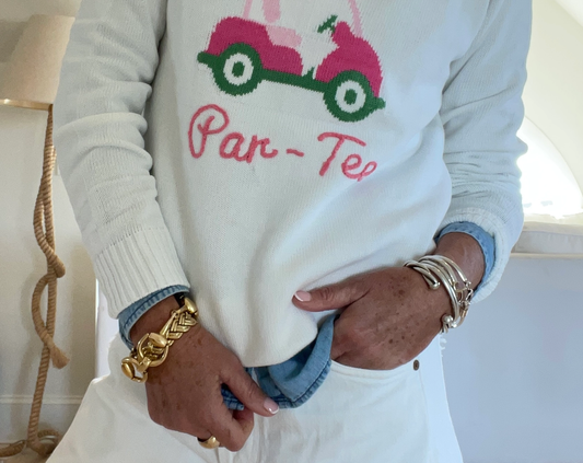 Par-Tee Sweater White