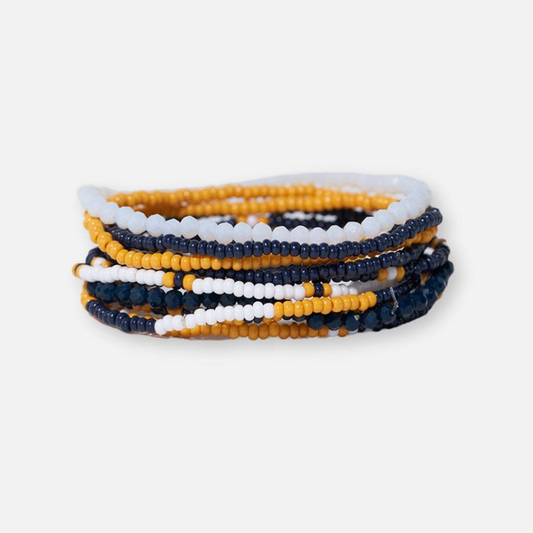 Gameday Bracelet Stack Navy and Yellow