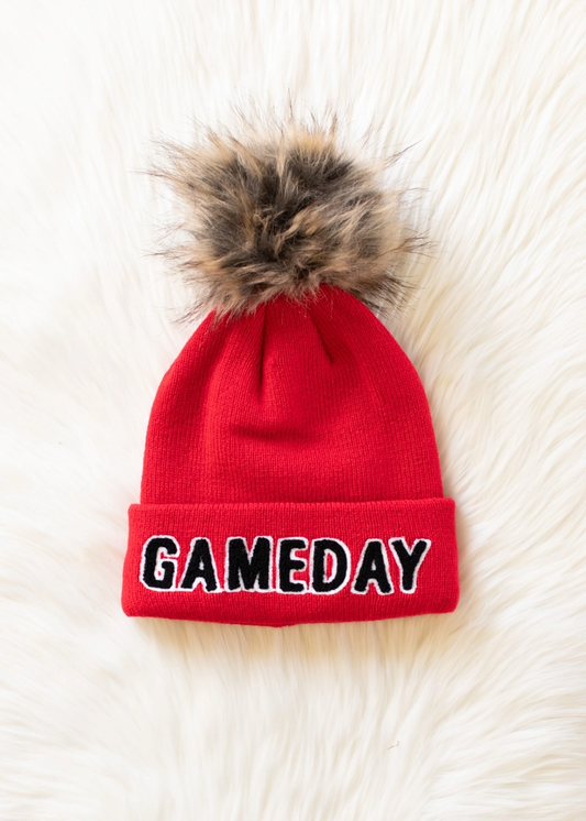 Game Day Pom Hat Red