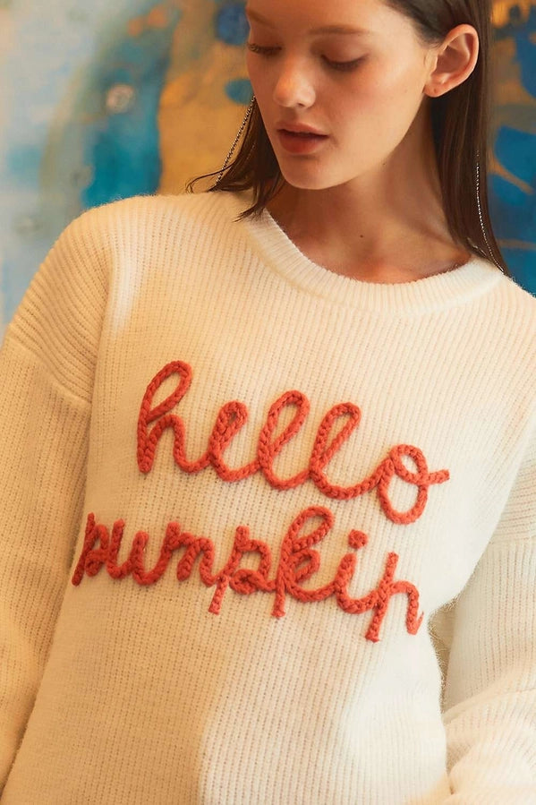 Hello Pumpkin Sweater Ivory