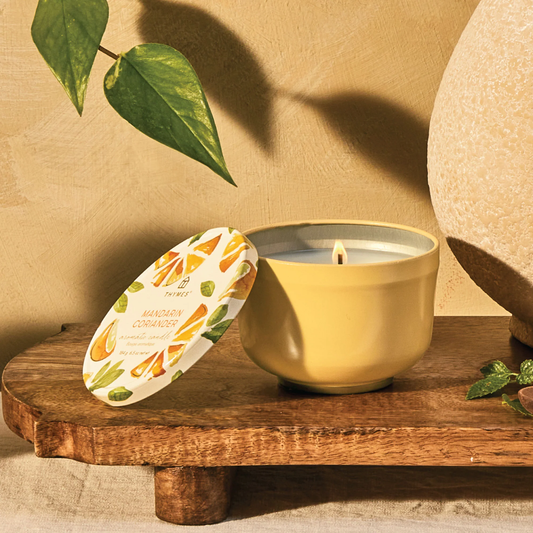 Mandarin Coriander Thymes Poured Candle Tin