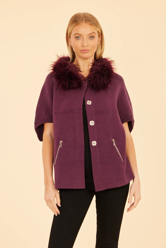 Audrey Cardigan Jacket Plum