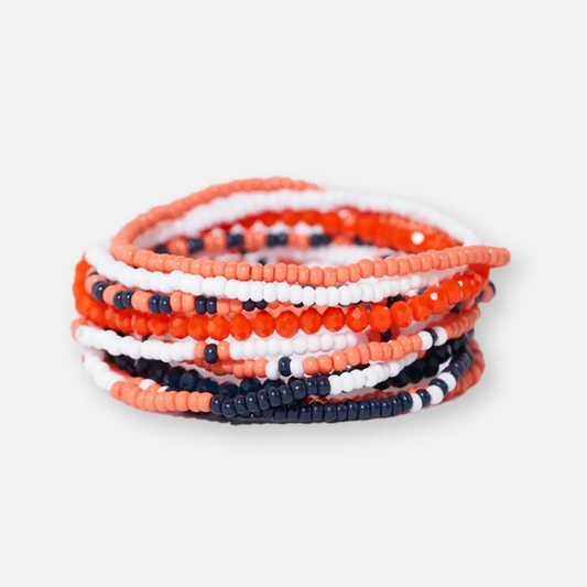 Gameday Bracelet Stack Navy and Orange