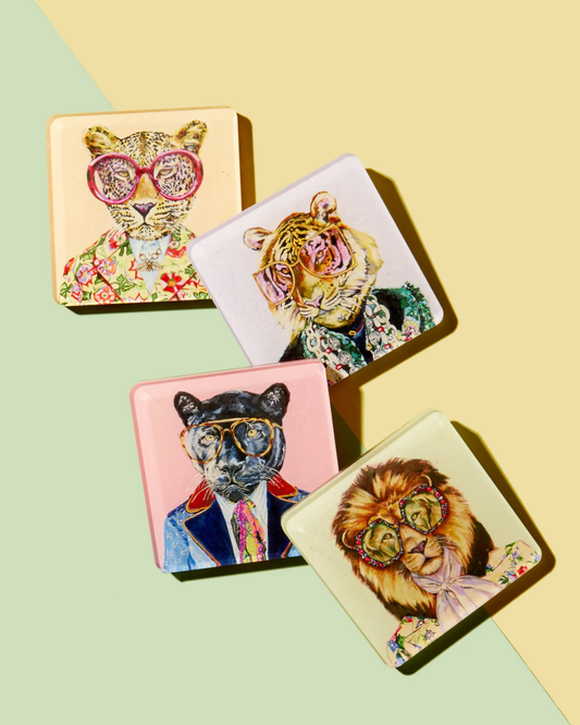Big Cats Coasters Individual