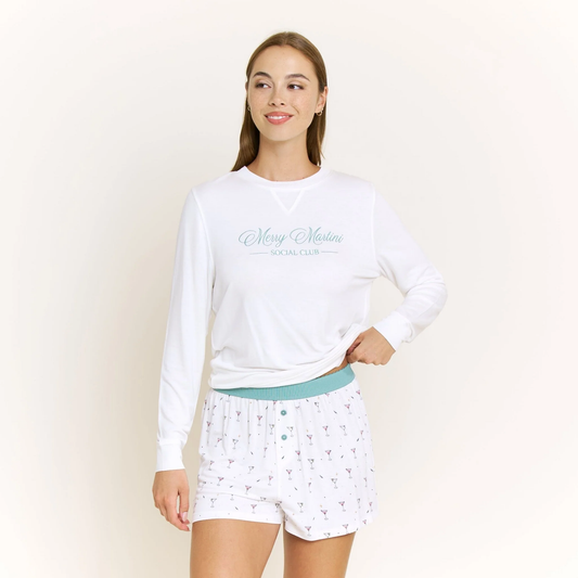 Holiday Pajamas Shorts Set Merry Martini