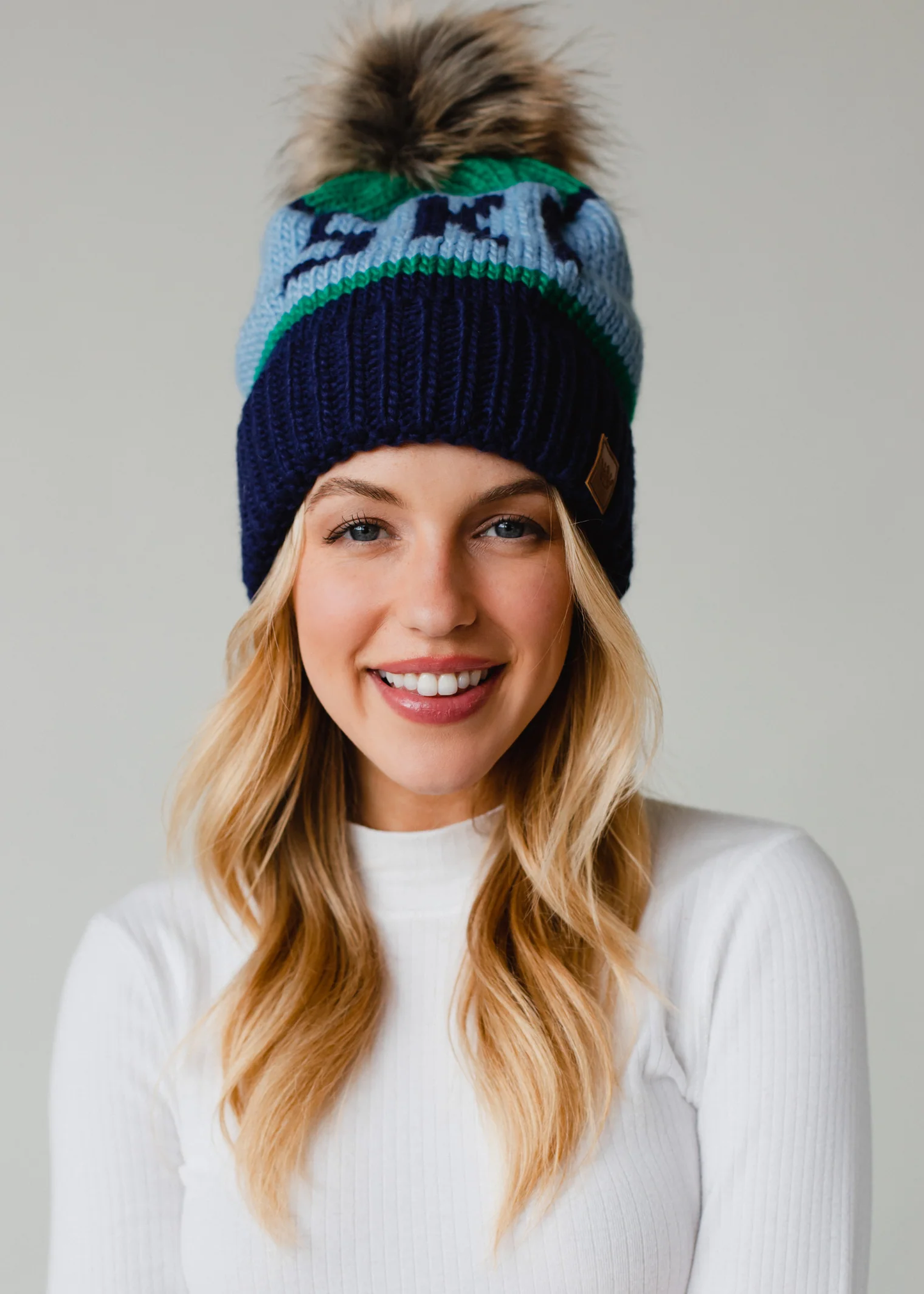 Pom Hat Ski Blue