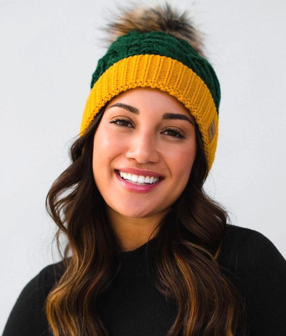 Pom Hat Green and Gold