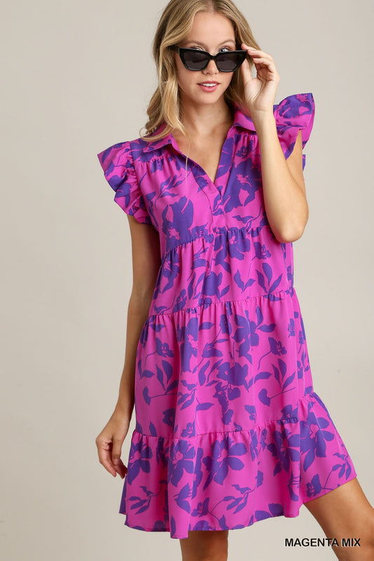 Emily Dress Magenta Mix