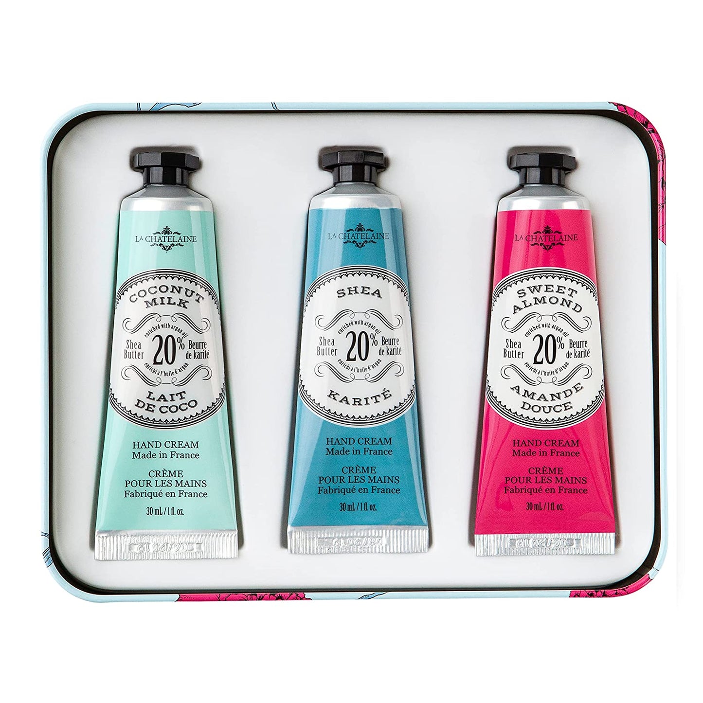 La Chatelaine Hand Cream Trio Gift Tin Aqua