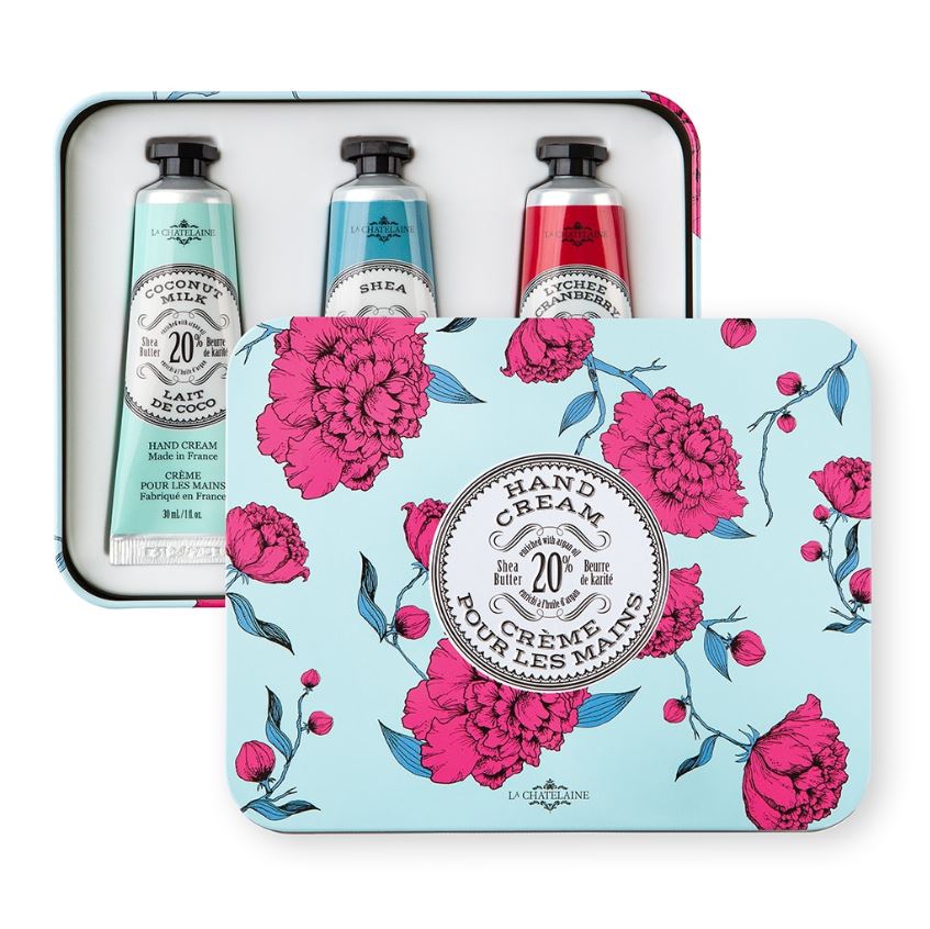 La Chatelaine Hand Cream Trio Gift Tin Aqua